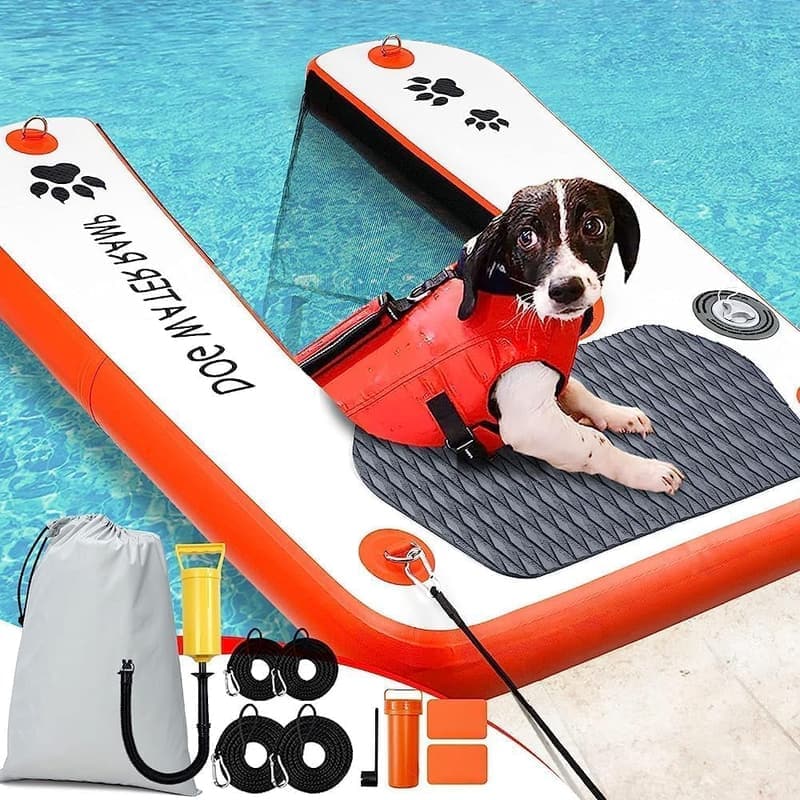 Hundewasserrampe für Pools – Rutschfeste Leiter bis 68 kg