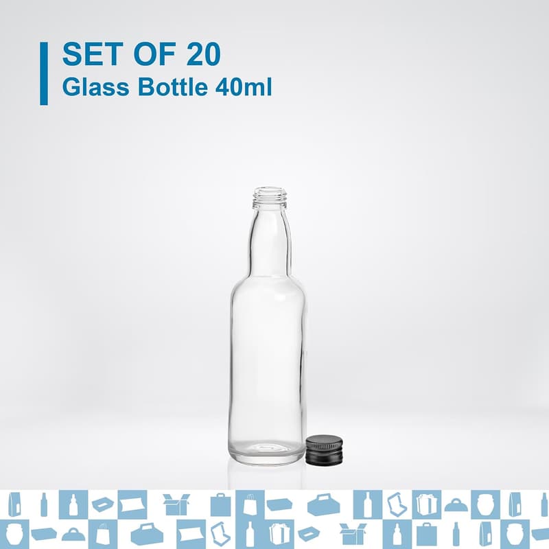 Mini-Glasflaschen 40 ml mit Schraubverschluss - Ideal für Hochzeiten