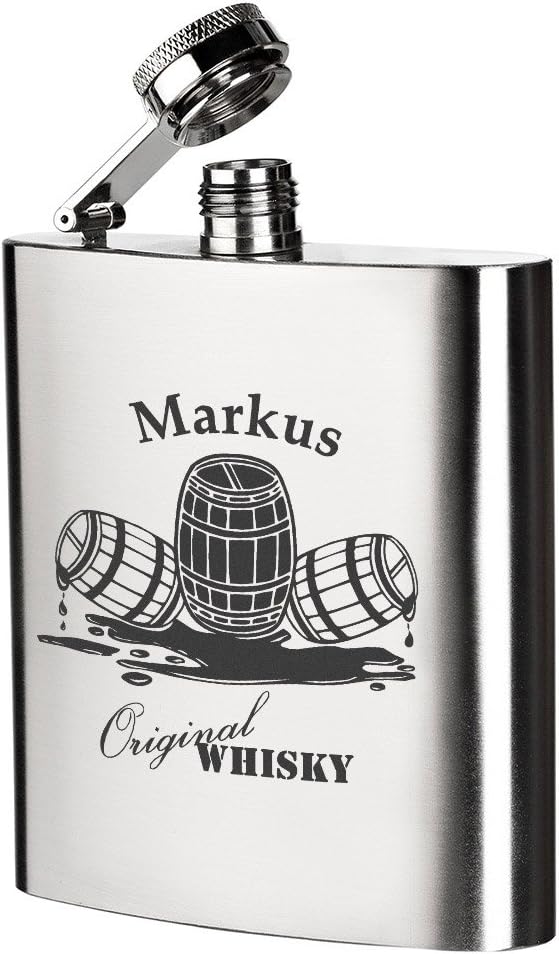 Personalisierter Edelstahl Flachmann 200 ml - Geschenk für Männer