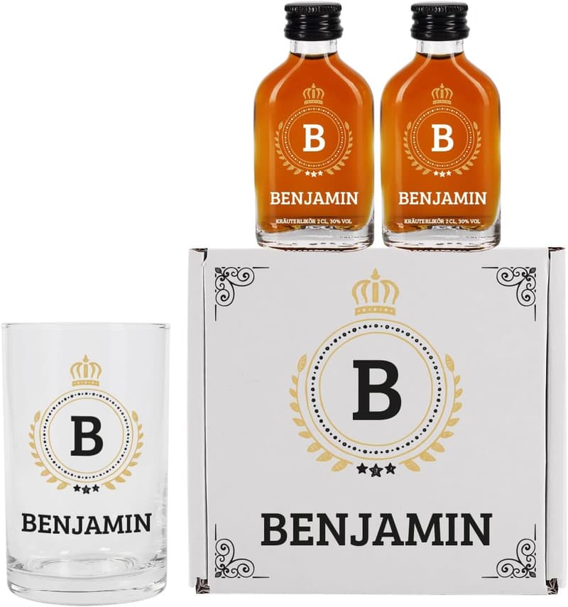 Personalisierte Schnapps-Geschenkbox für Männer mit Monogramm