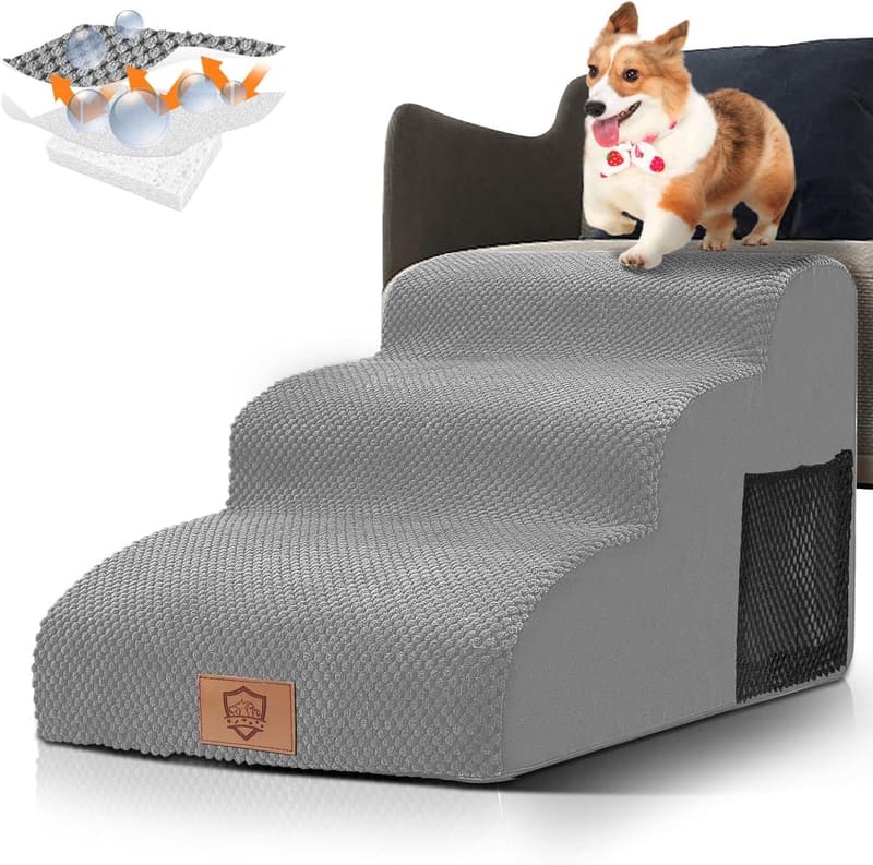 Hundetreppe 40 cm hoch, rutschfest, wasserdicht, waschbarer Bezug