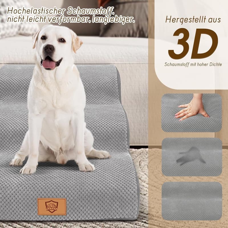Hundetreppe 40 cm hoch, rutschfest, wasserdicht, waschbarer Bezug