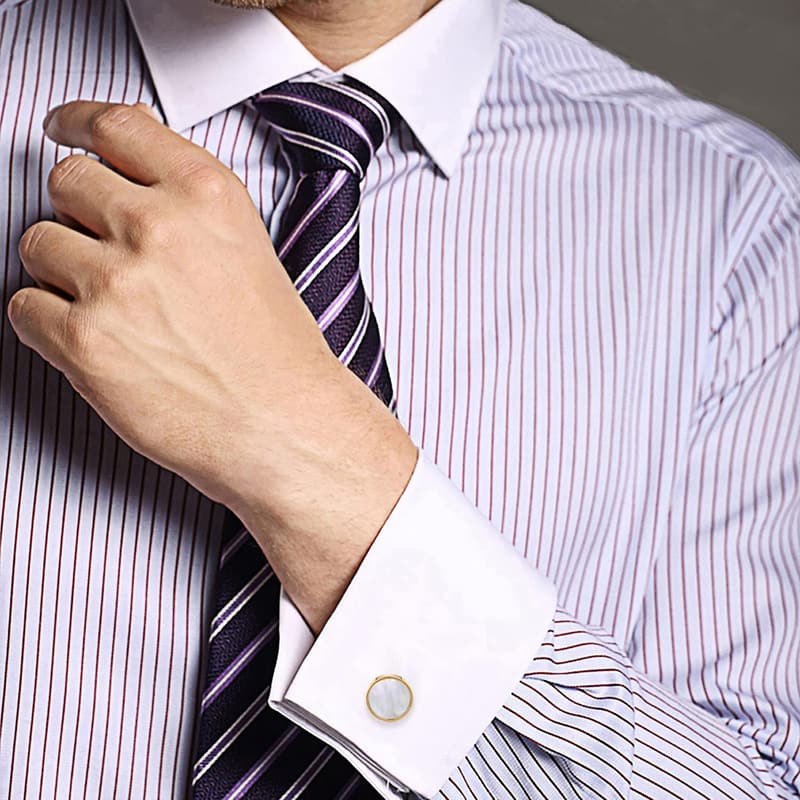 Manschettenknöpfe aus Perlmutt in Gold und Silber für Herren, Geschenk zur Hochzeit