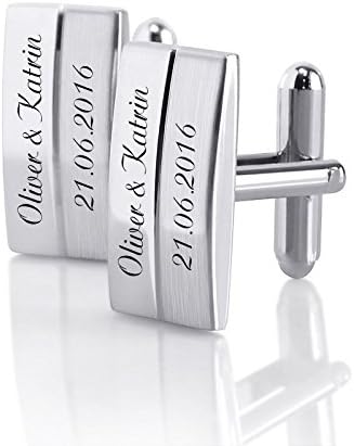 Personalisierte Edelstahl-Manschettenknöpfe zur Hochzeit mit Box