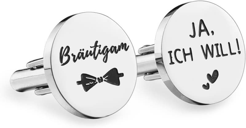 Edelstahl Manschettenknöpfe für Bräutigam zur Hochzeit