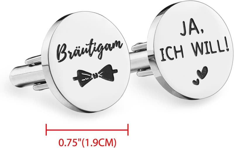 Edelstahl Manschettenknöpfe für Bräutigam zur Hochzeit