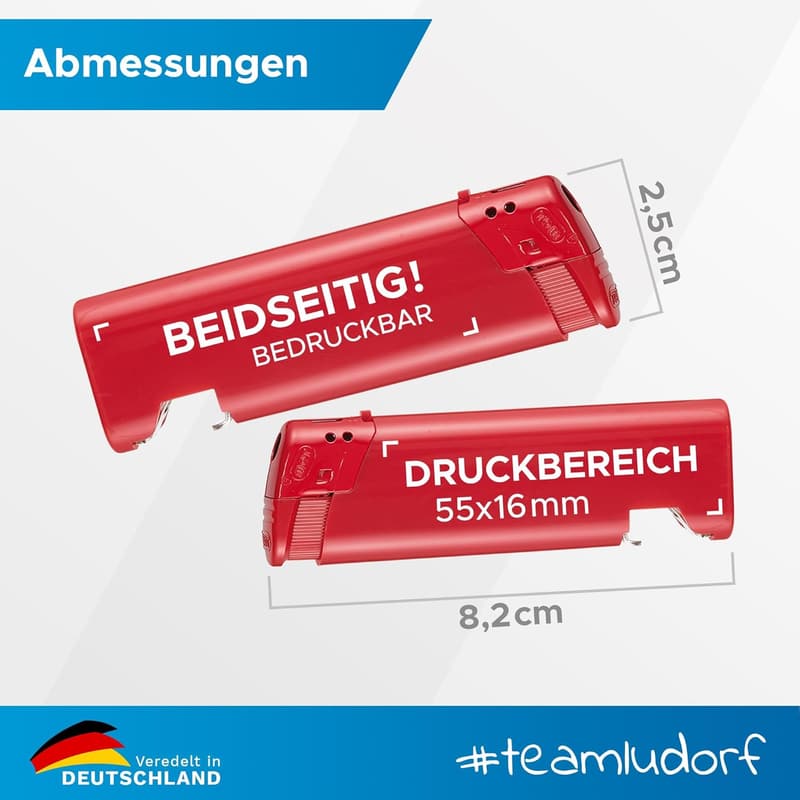 Personalisierte rote Feuerzeuge mit Flaschenöffner – 50 Stück für Promotions