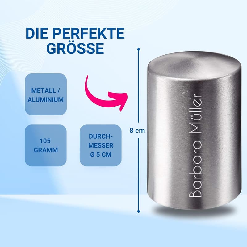 Personalisiertes Push & Pull Flaschenöffnergeschenk für Männer (Silber)