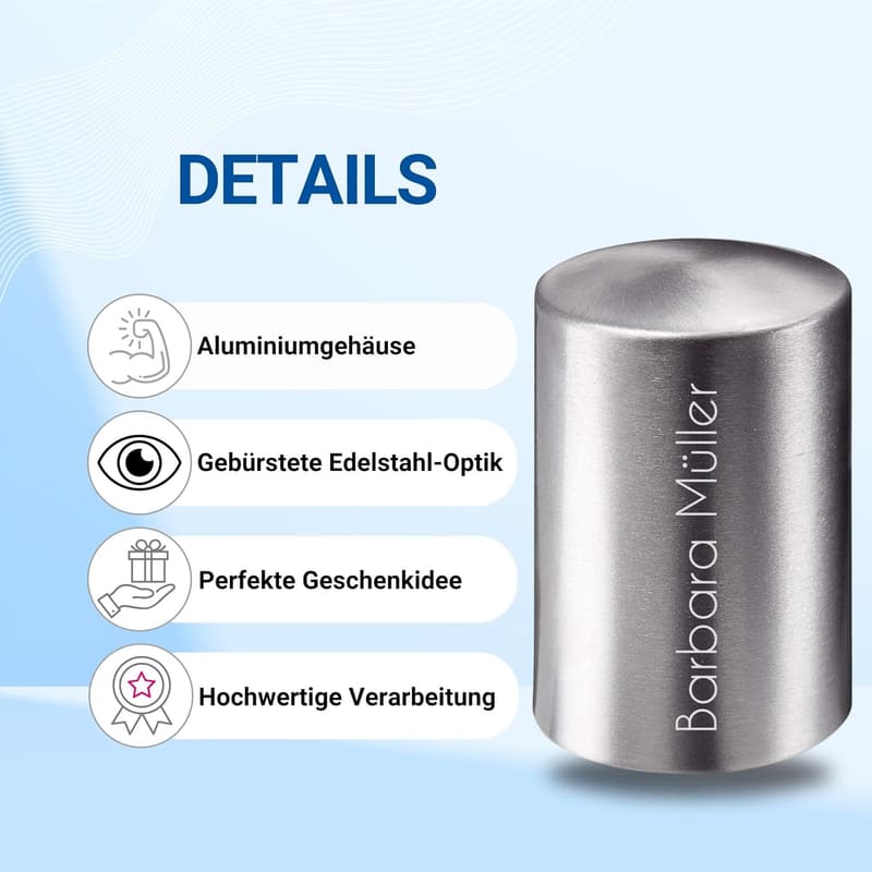 Personalisiertes Push & Pull Flaschenöffnergeschenk für Männer (Silber)