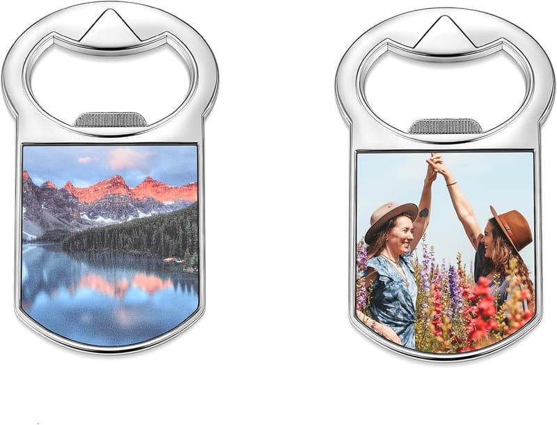 Personalisiertes Flaschenöffner-Set mit Foto-Gravur für Paare