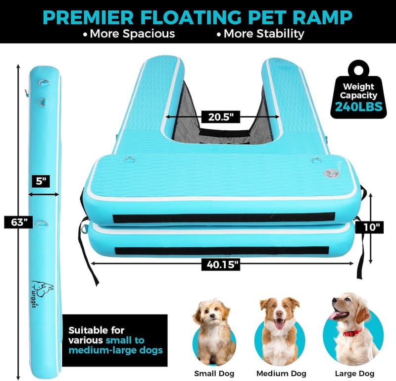 Breite Hundewasserrampe für Pool und Garten