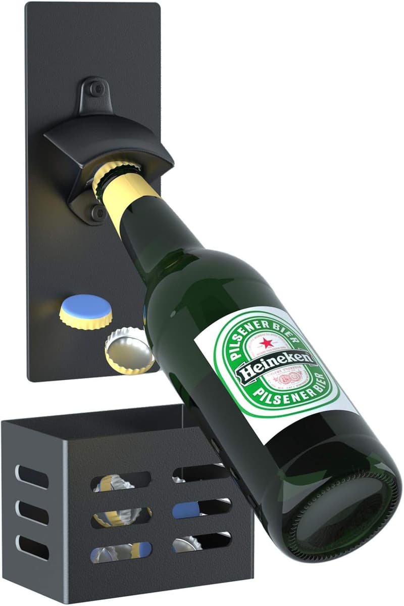 Wandmontierter Magnet-Flaschenöffner aus Kohlenstoffstahl für Männer