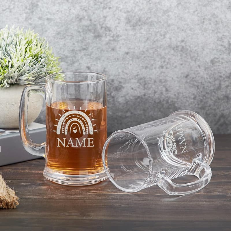 Personalisierter 16oz Bierkrug mit Griff für Männer