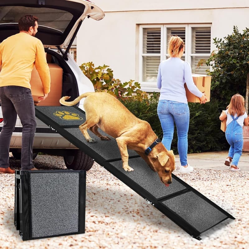 Klappbare Hunderampe für große Hunde mit rutschfestem Teppich, 170 cm