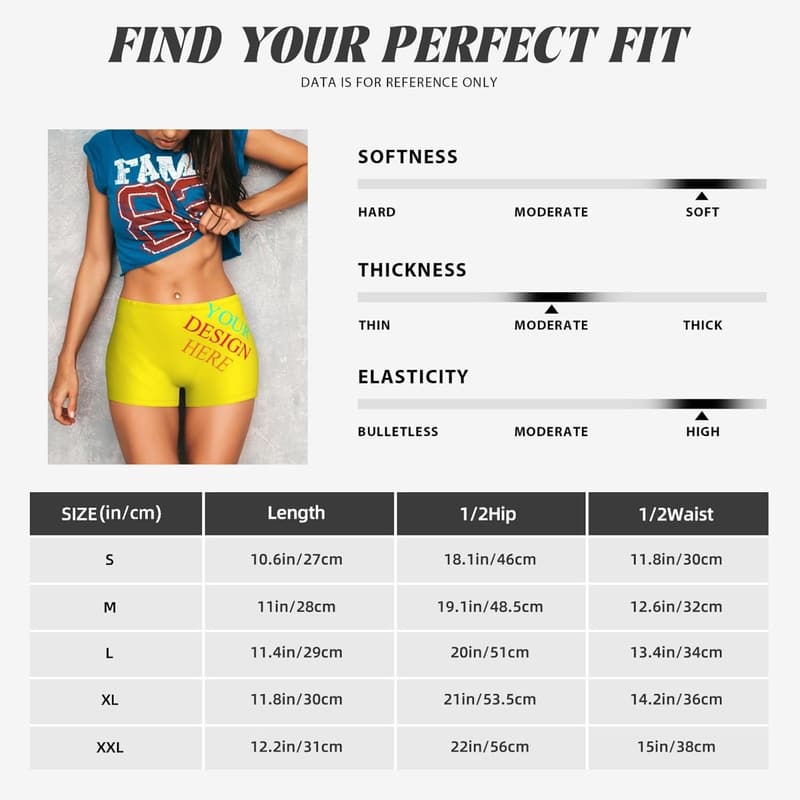 Personalisierte Damen Sport Shorts für Fitness und Yoga, S-XXL