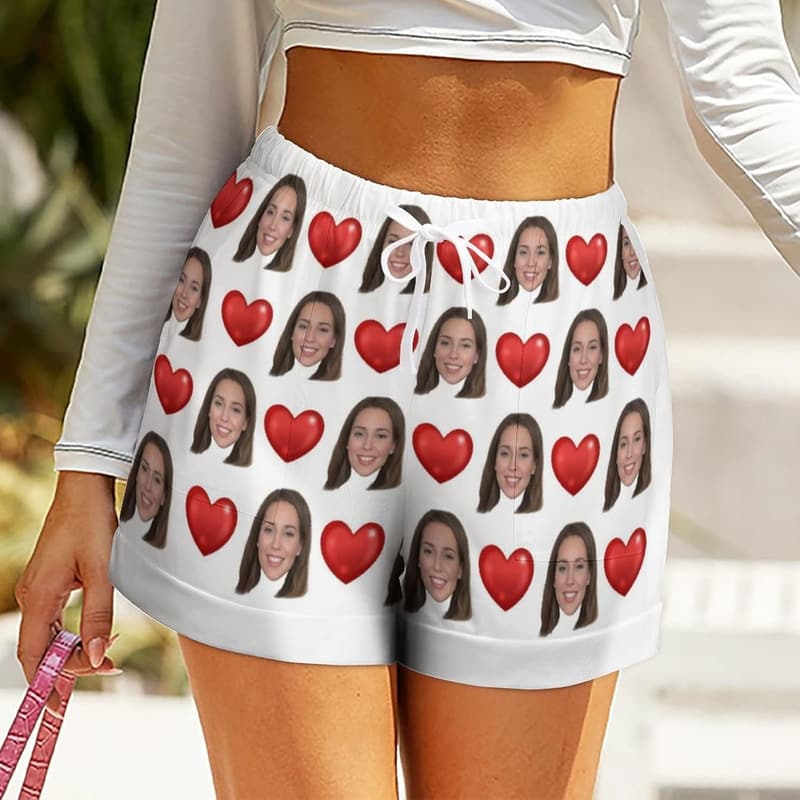 Personalisierte Damen Strandshorts mit Foto und Taschen aus Polyester