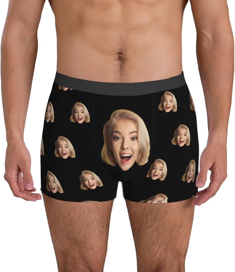 Personalisierte Boxershorts mit lustigem Gesicht für Männer