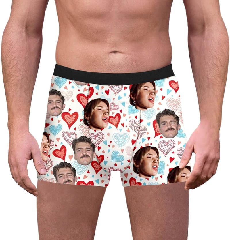 Personalisierte Boxershorts mit lustigem Gesicht für Männer