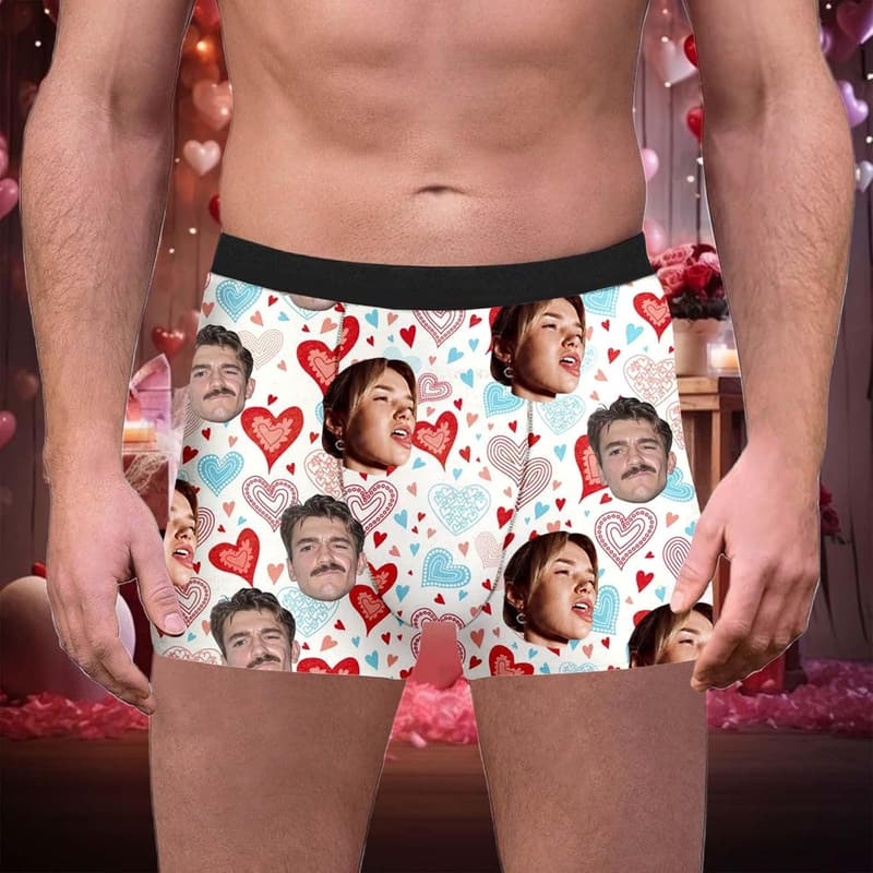 Personalisierte Boxershorts mit lustigem Gesicht für Männer