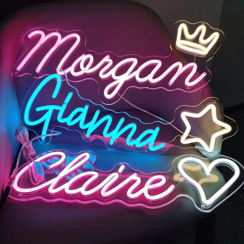 Personalisierte Neonlichter für Geburtstagsfeiern und Hochzeiten