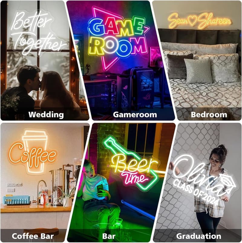 Personalisierbares LED Neon Schild für Wanddekoration und Geschenke