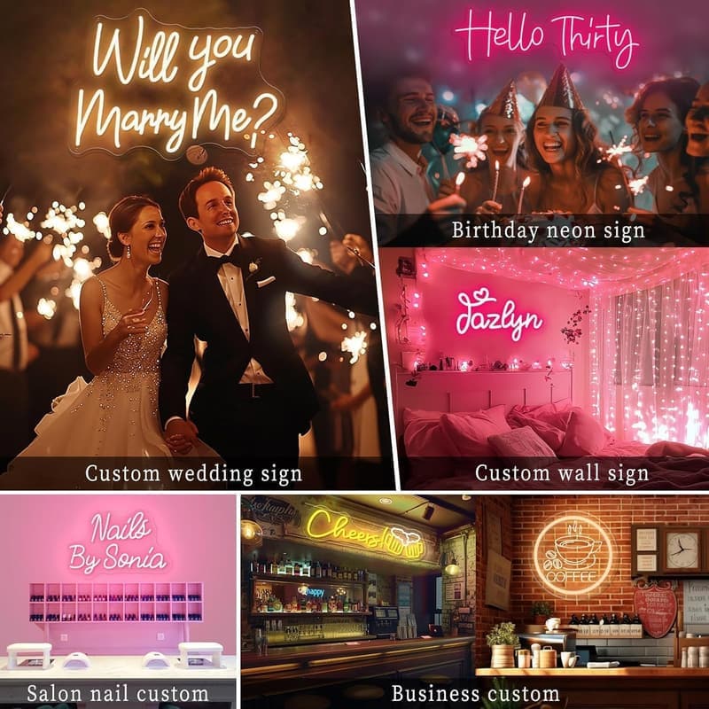 Personalisierbares LED Neon Schild für Wanddekoration und Geschenke
