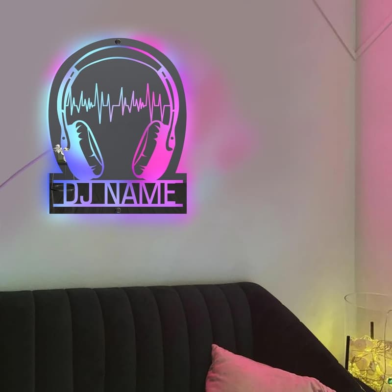 Personalisierte LED-Neonschild Kopfhörer für Musikzimmer und Schlafzimmer