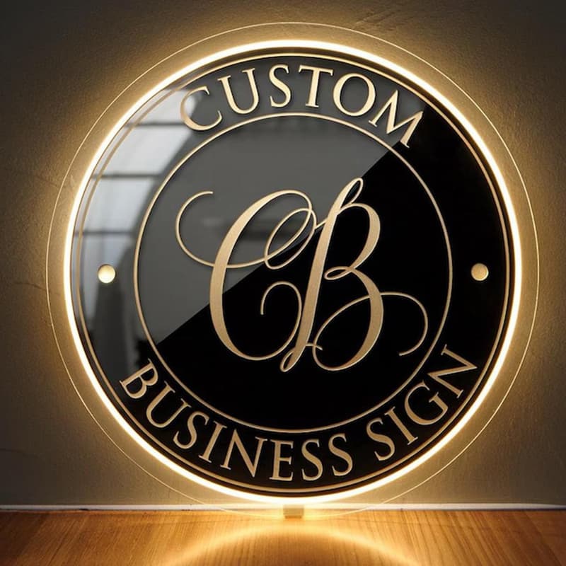 Personalisiertes Neon-Logo-Schild aus Acryl für Unternehmen