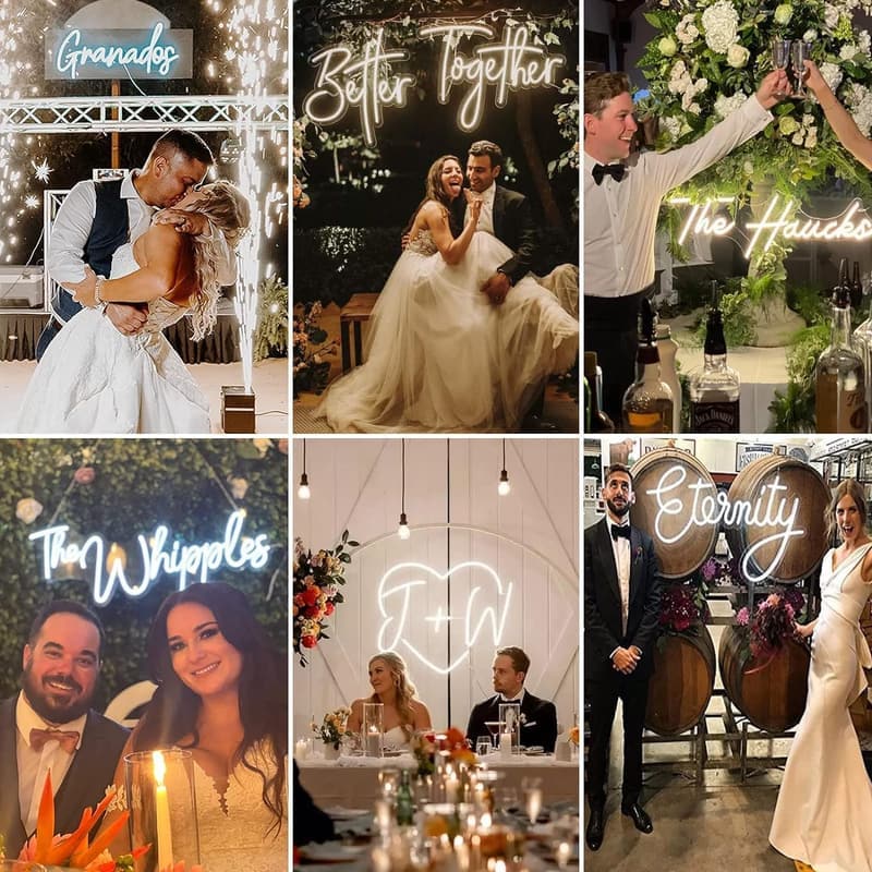 Personalisierte Neonlichter für Hochzeit und Geburtstagsfeiern