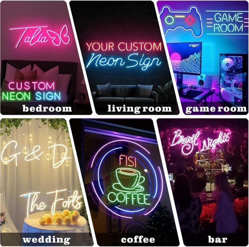 Personalisierte Neonlichter für Gaming-Zimmer und Partys