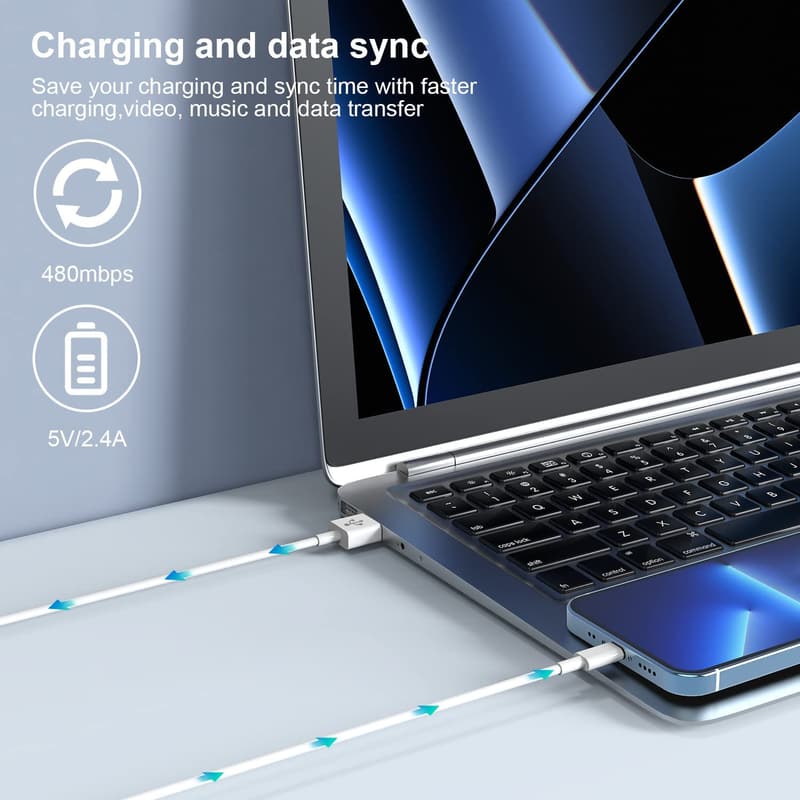 Apple MFi zertifiziertes Lightning-USB Ladegerät-Kabel 1m, 2er Pack