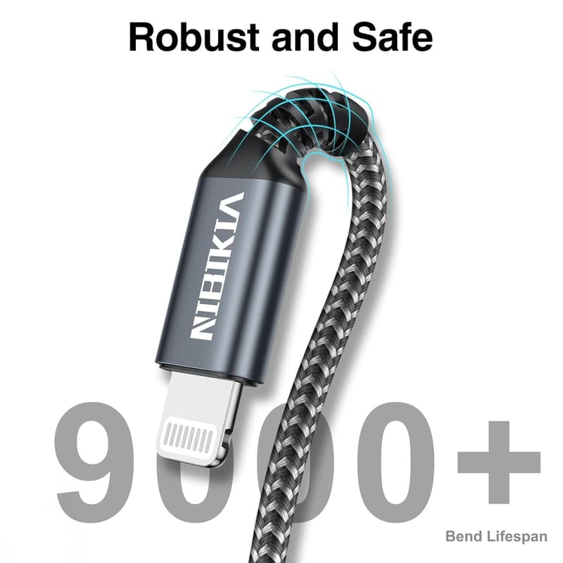 Lightning Ladekabel [3er Set 2m] MFi-zertifiziert für iPhone 14 bis 6s Plus