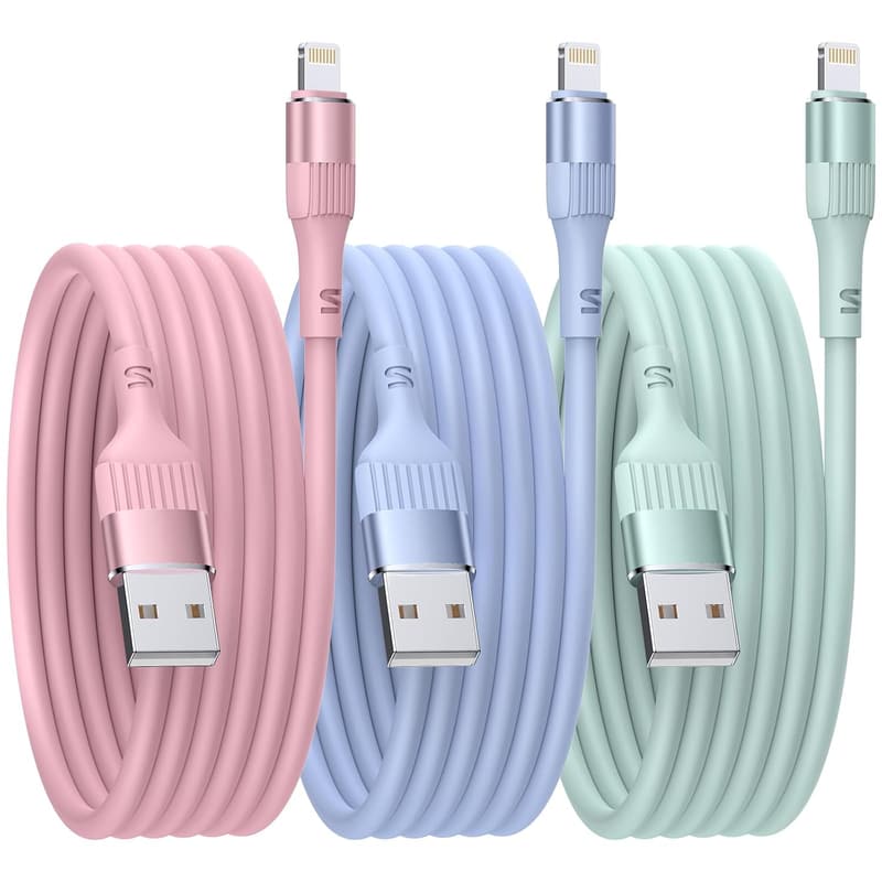 MFi-zertifiziertes 3er-Set iPhone Lightning-Ladekabel 1,8m