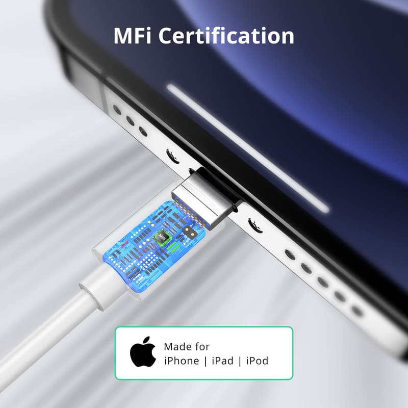 MFi-zertifiziertes iPhone Lightning Ladekabel 2er Pack, 1m, für Apple Geräte