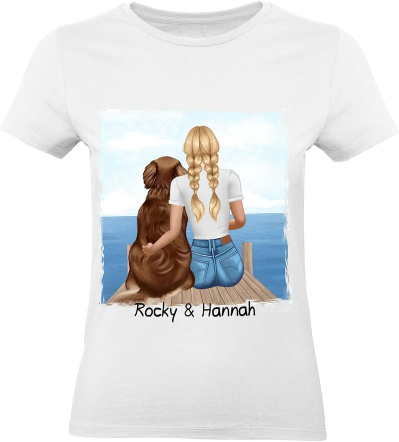 Personalisierte T-Shirt für Hundemama mit Name & Spruch
