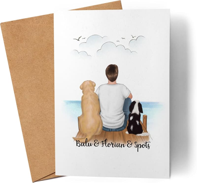 Personalisierte Karte für Hundepapas | Vatertagsgeschenk
