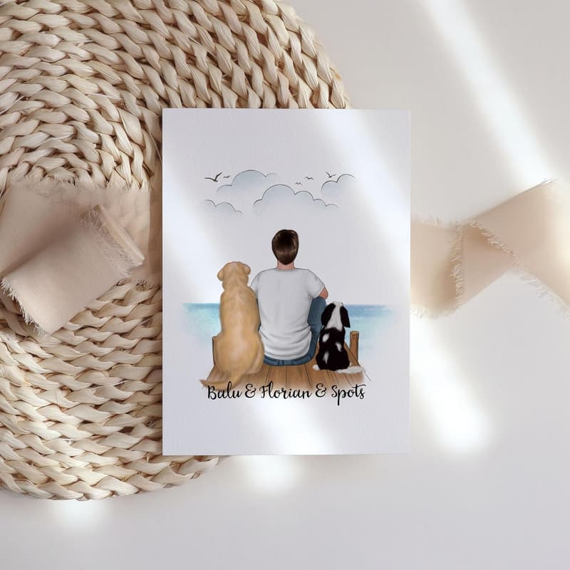 Personalisierte Karte für Hundepapas | Vatertagsgeschenk