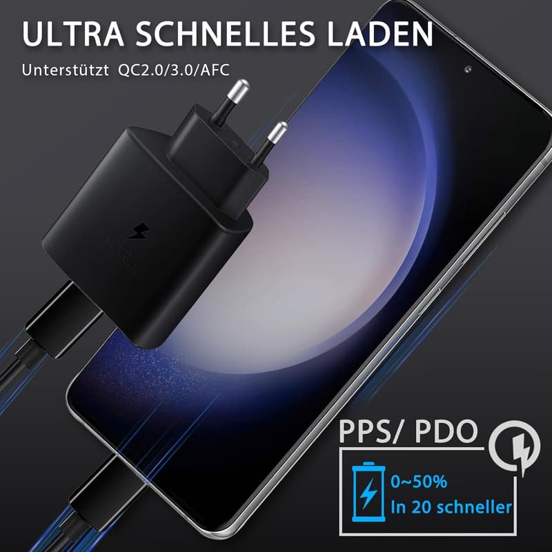 2er Set 45W USB C Schnellladegerät mit 1.5M Ladekabel