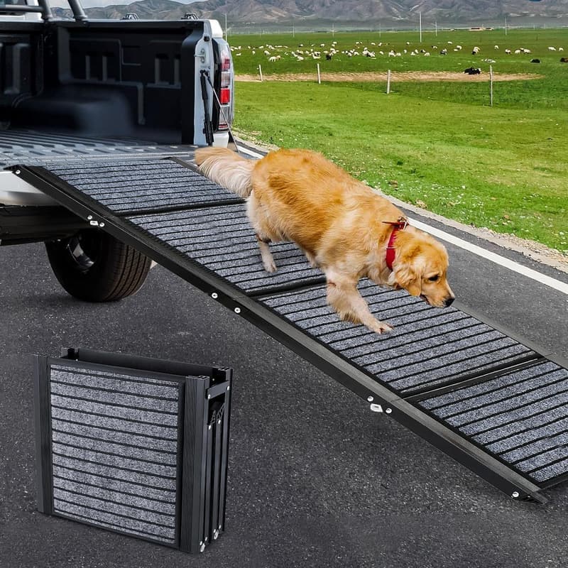 Faltbare Hunderampe 180 cm für große Hunde – rutschfester Teppich