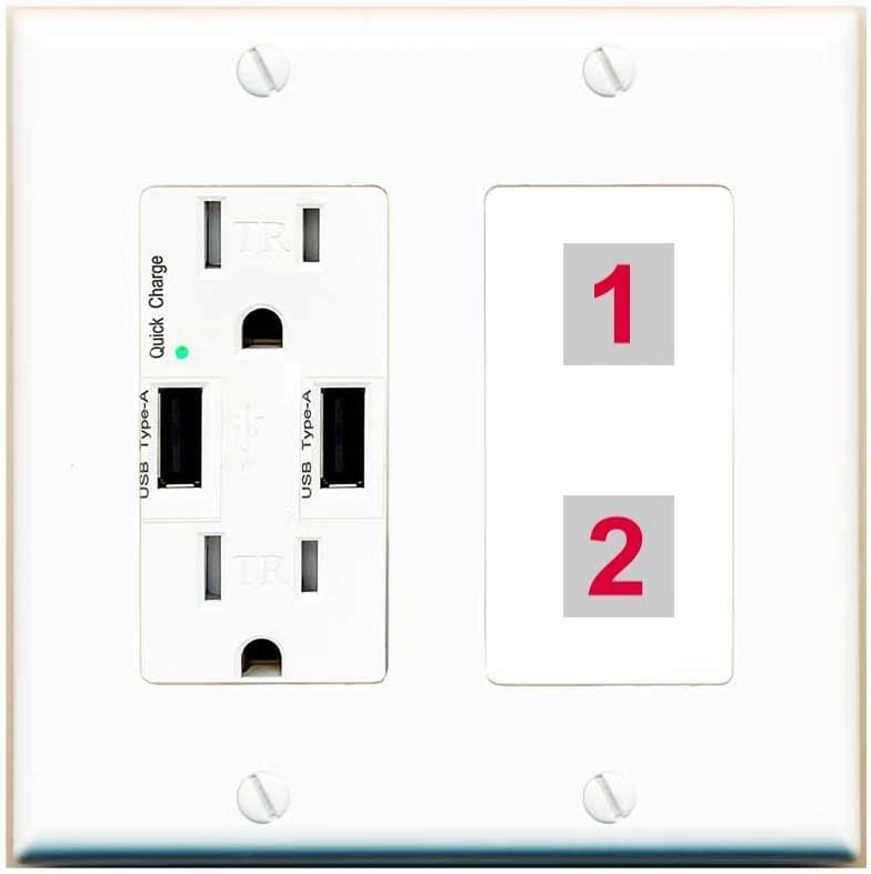 Benutzerdefinierte Wandplatte mit 2 Anschlüssen – USB-Ladegerät Steckdose