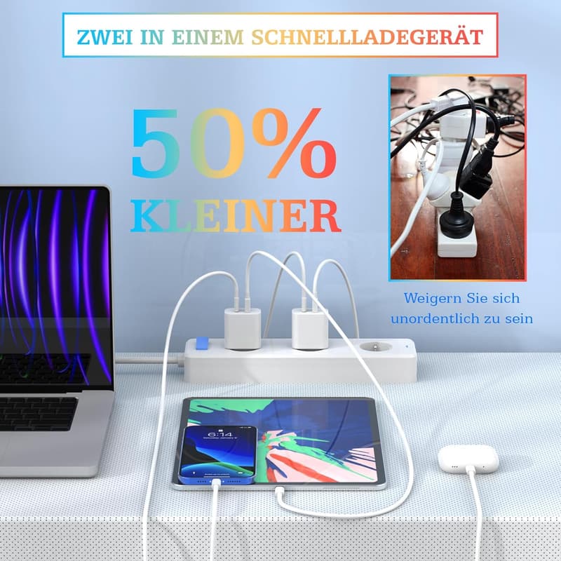 20W USB C Adapter 2er Pack für iPhone Schnellladung