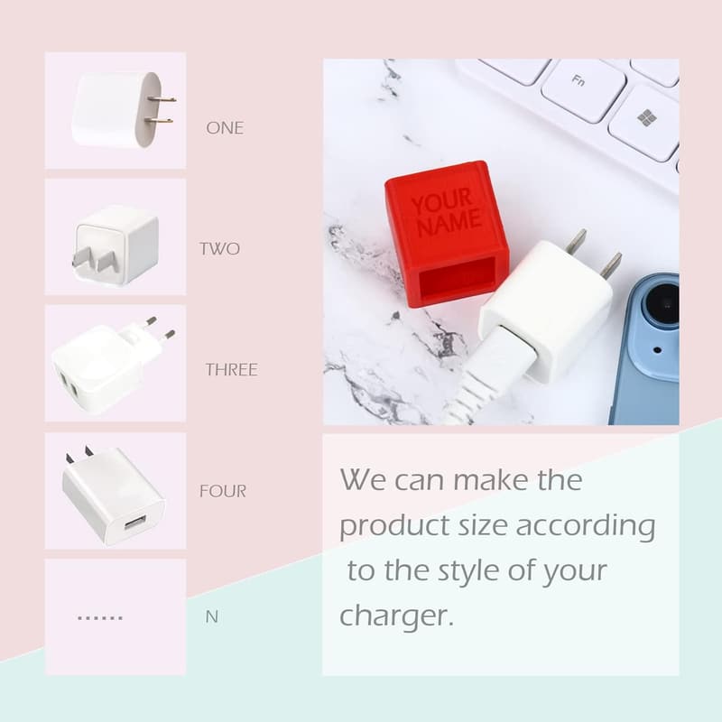 Personalisierte Ladegerätbox mit Namensschild für iPhone