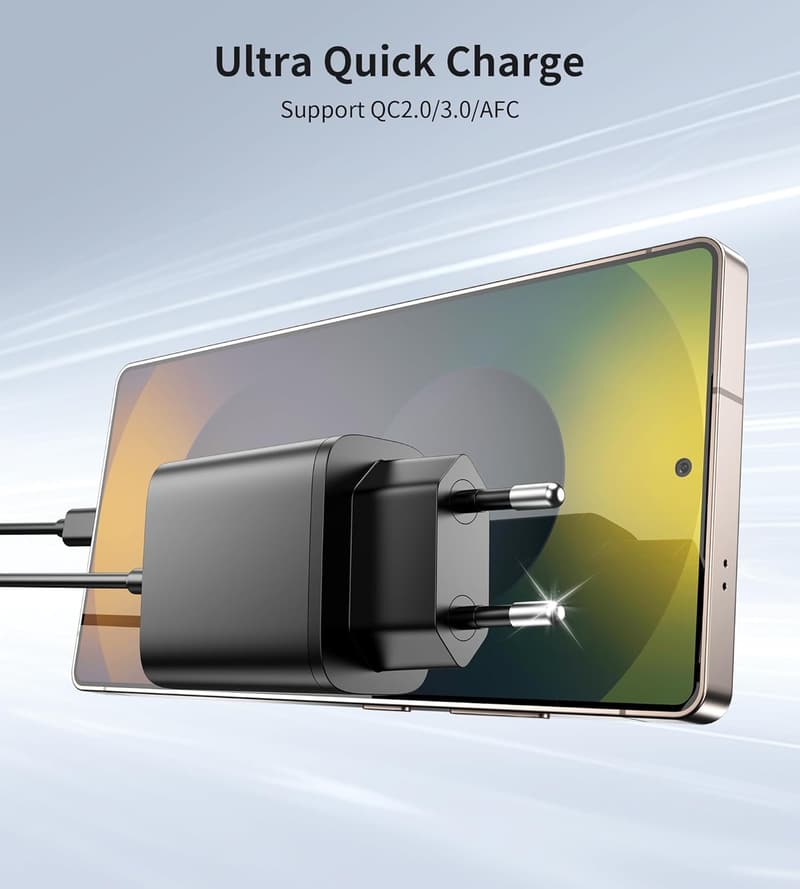 45W USB C Schnellladegerät mit 1m und 2m Ladekabel für Samsung