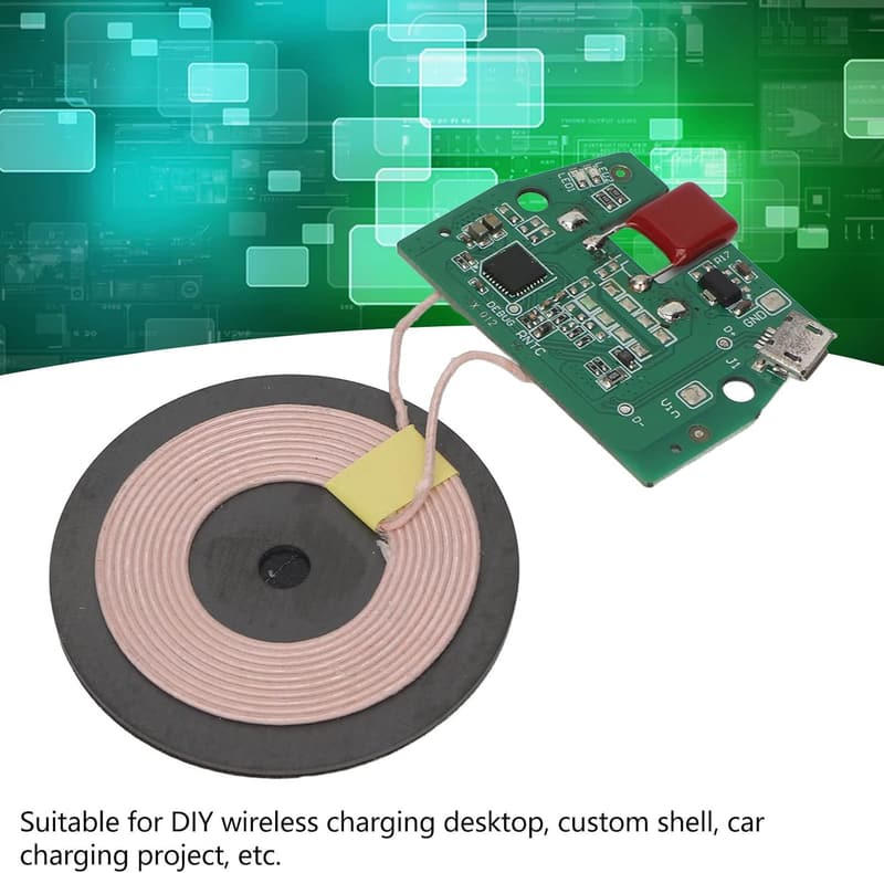 Qi-Wireless-Lademodul mit Micro-USB-Anschluss für DIY-Projekte