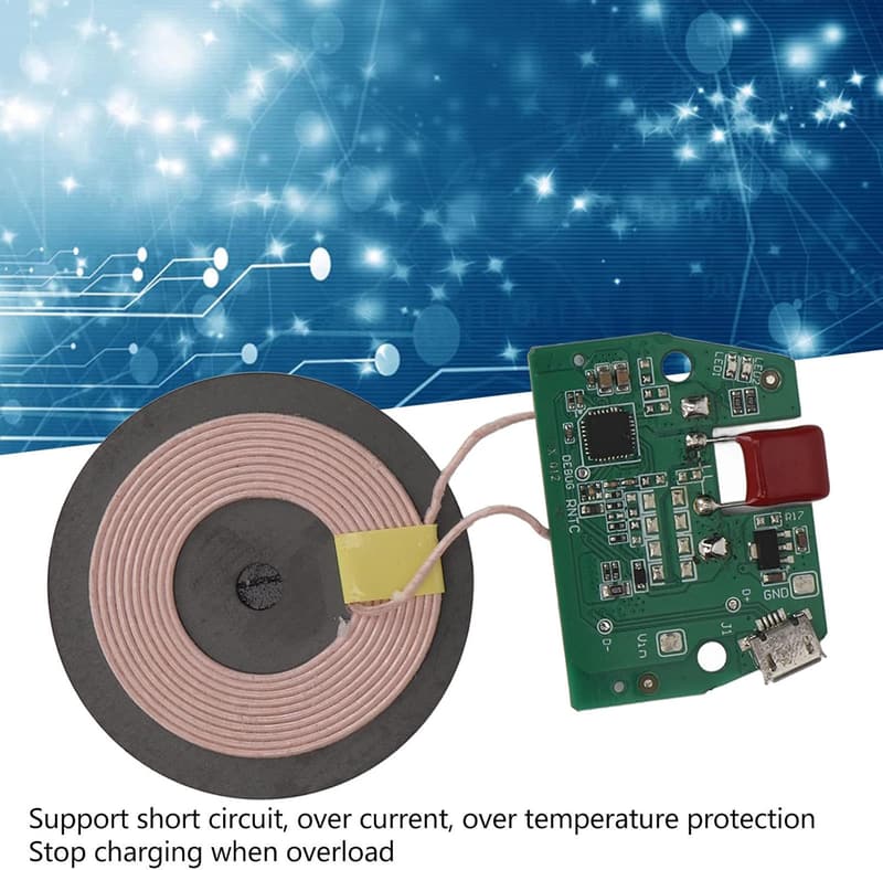 Qi-Wireless-Lademodul mit Micro-USB-Anschluss für DIY-Projekte