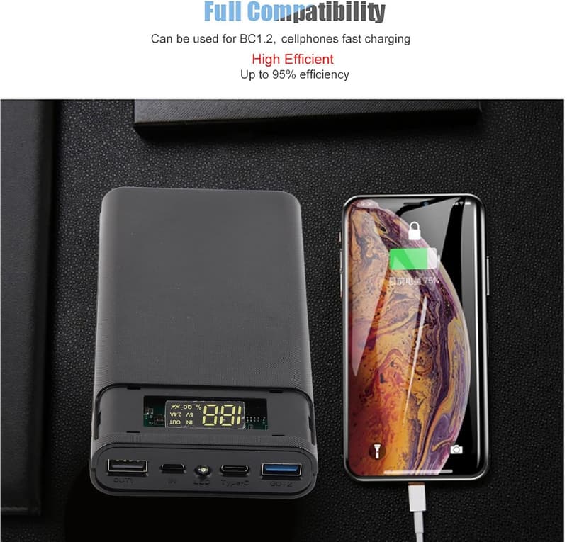 DIY Typ C Schnelllade-Powerbank-Gehäuse-Set für tragbare Nutzung