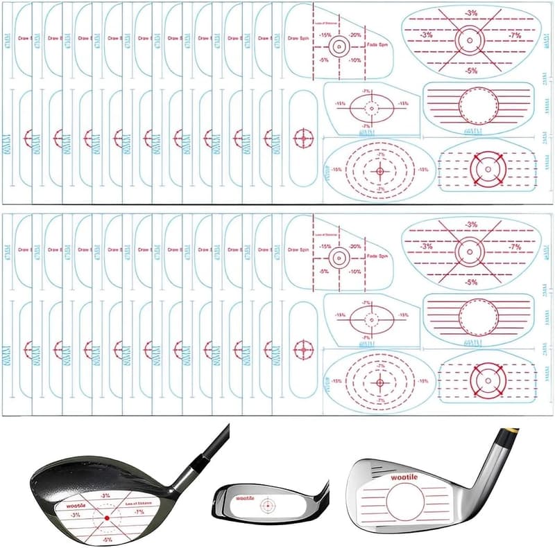 20 Stück Golf Impact Sticker - Wetterfeste Trainingshilfe für den Sweet Spot