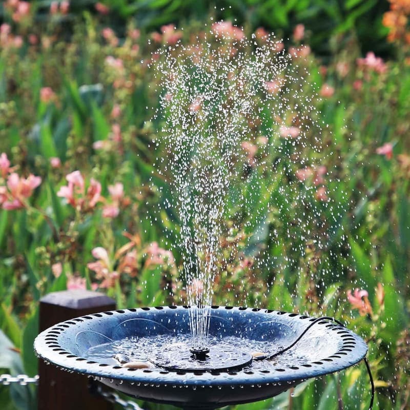 Solar Springbrunnen für Garten mit abnehmbarem Solarpanel, 6 Effekten