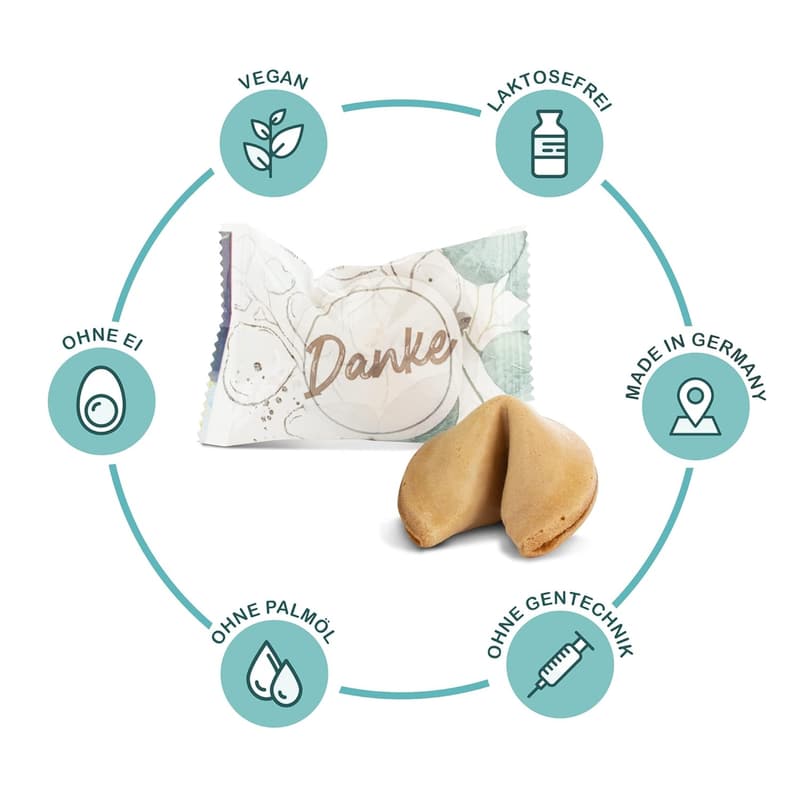10 Glückskekse Danke – Dankeschön-Geschenke zur Hochzeit – Made in Germany