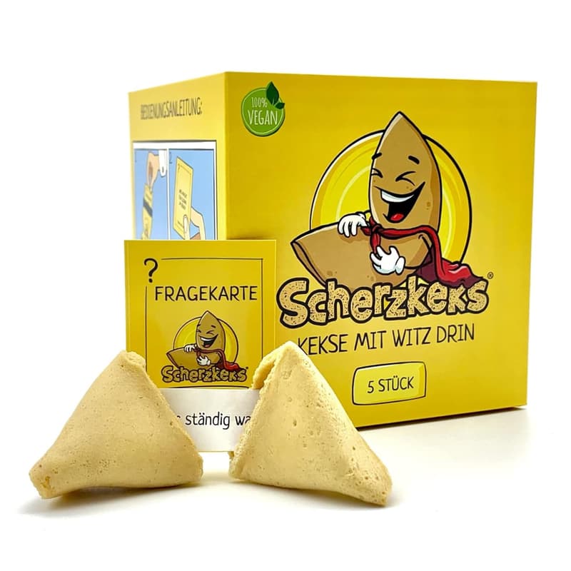 Scherzkeks-Box mit 5 Glückskeksen | Lustige Geschenkidee für Feiern